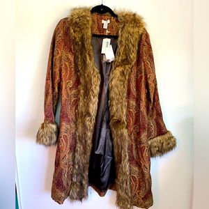 Chicos cinnabar jacquard Leva jacket in spiced wine chicos